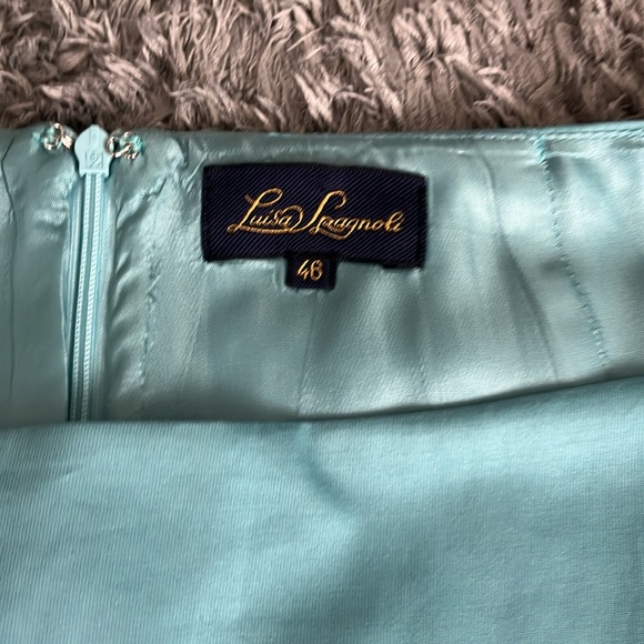 Women’s Italian Turquoise Aqua Blazer & matching Skirt-Full Suit-Made in Italy - Picture 6 of 7